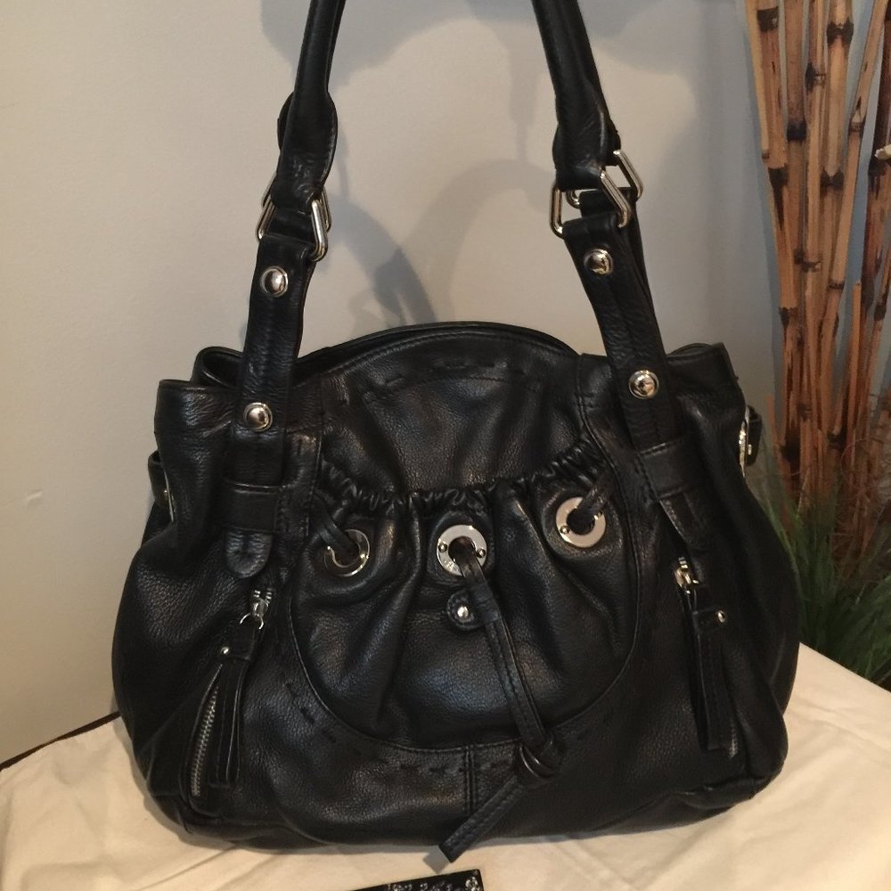 B.Makowsky Black Leather Bag